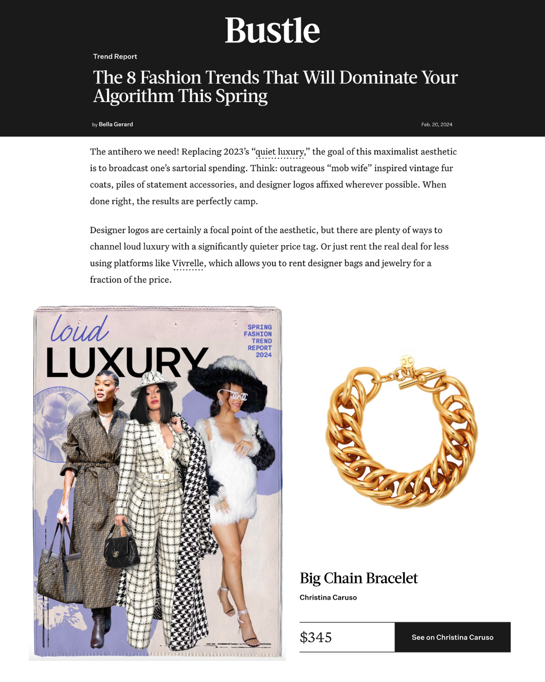 Bustle article featuring Christina Caruso earrings