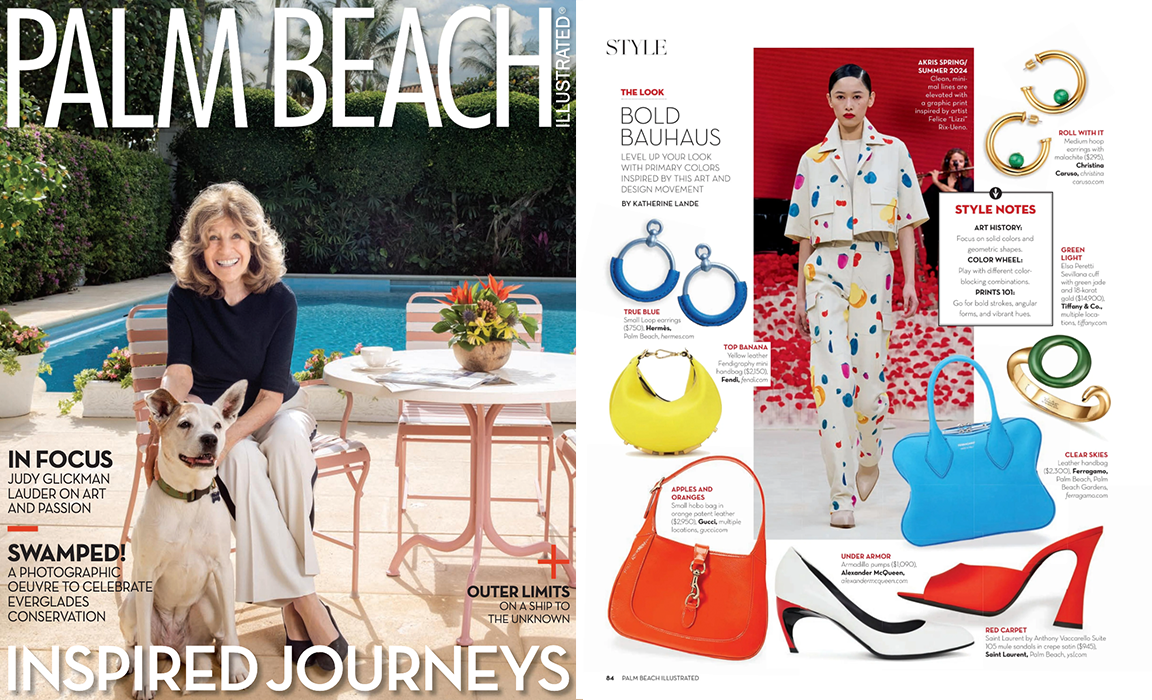 Palm Beach magazine featuring Christina Caruso Earrings