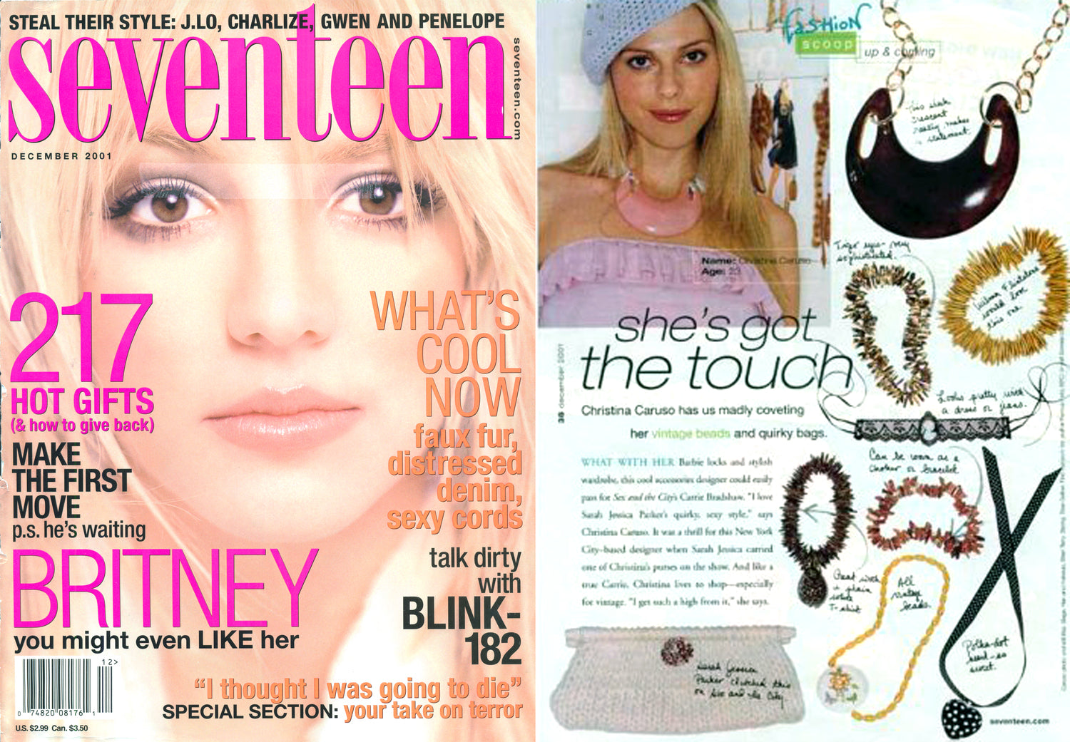 Christina Caruso accessories featured in Seventeen Magazine