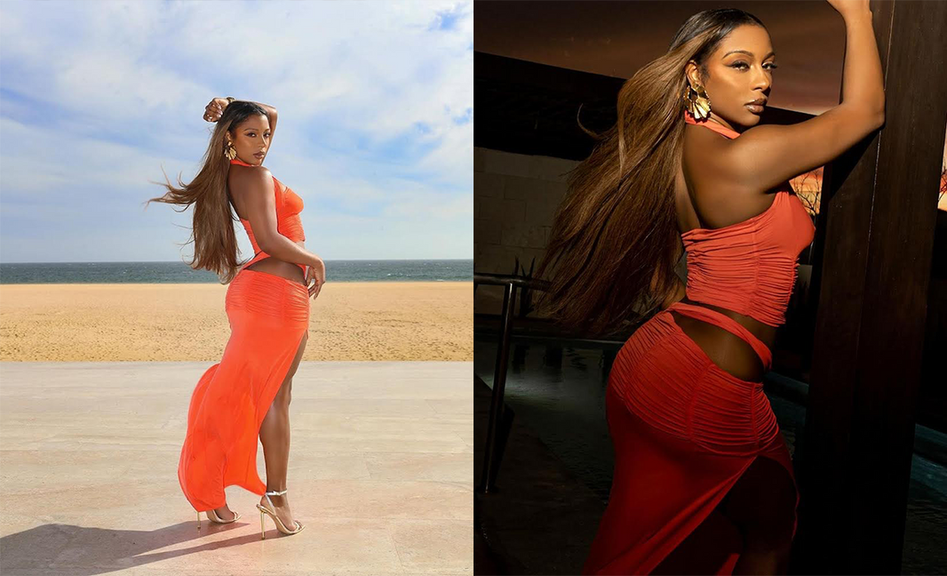 Victora Monét wearing Christina Caruso jewelry