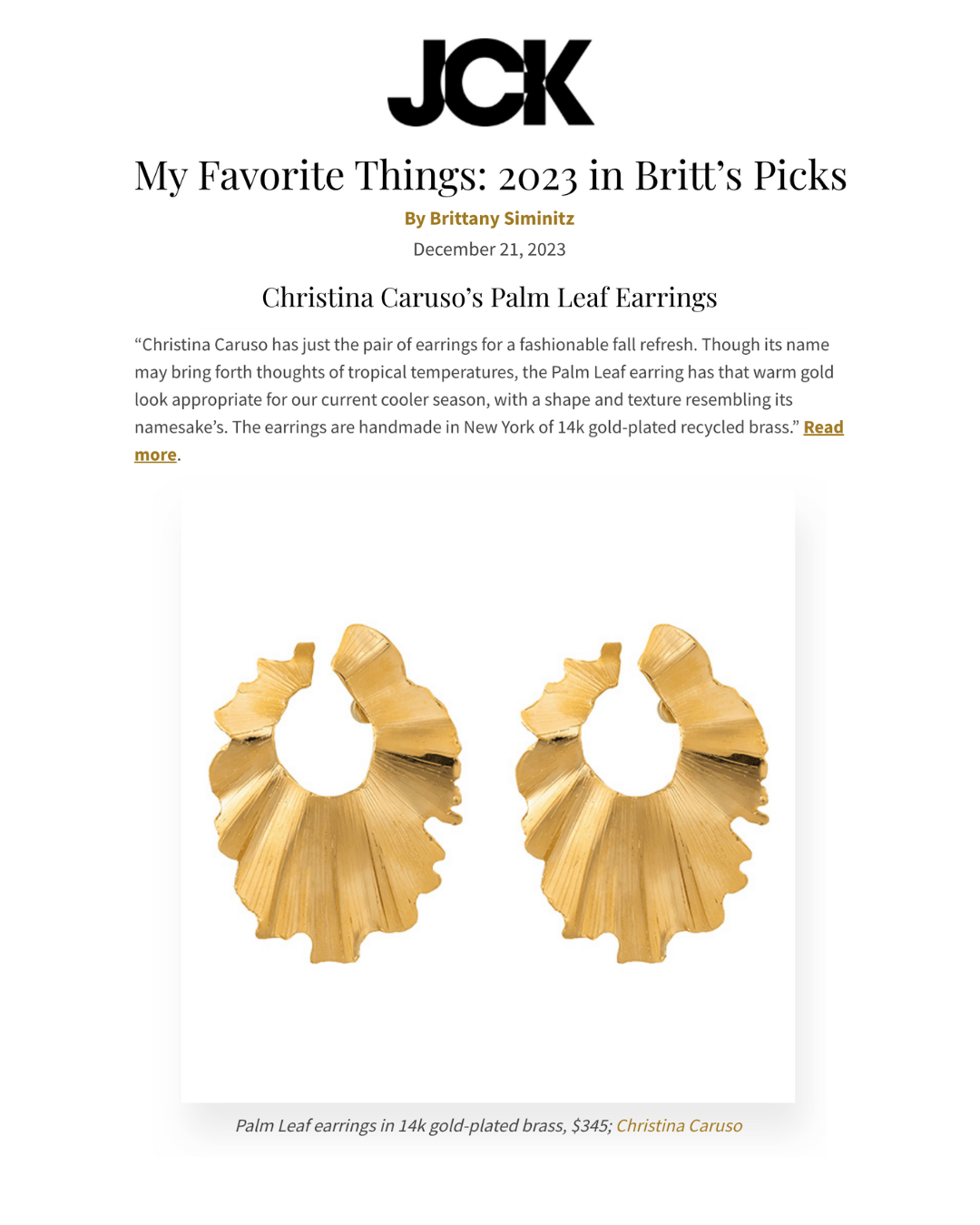 JCK Magazine - Christina Caruso