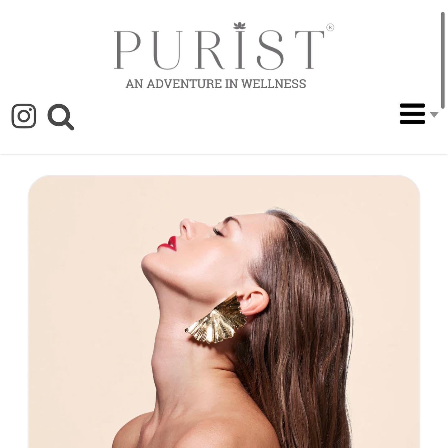 Purist article featuring Ginkgo Leaf Earrings