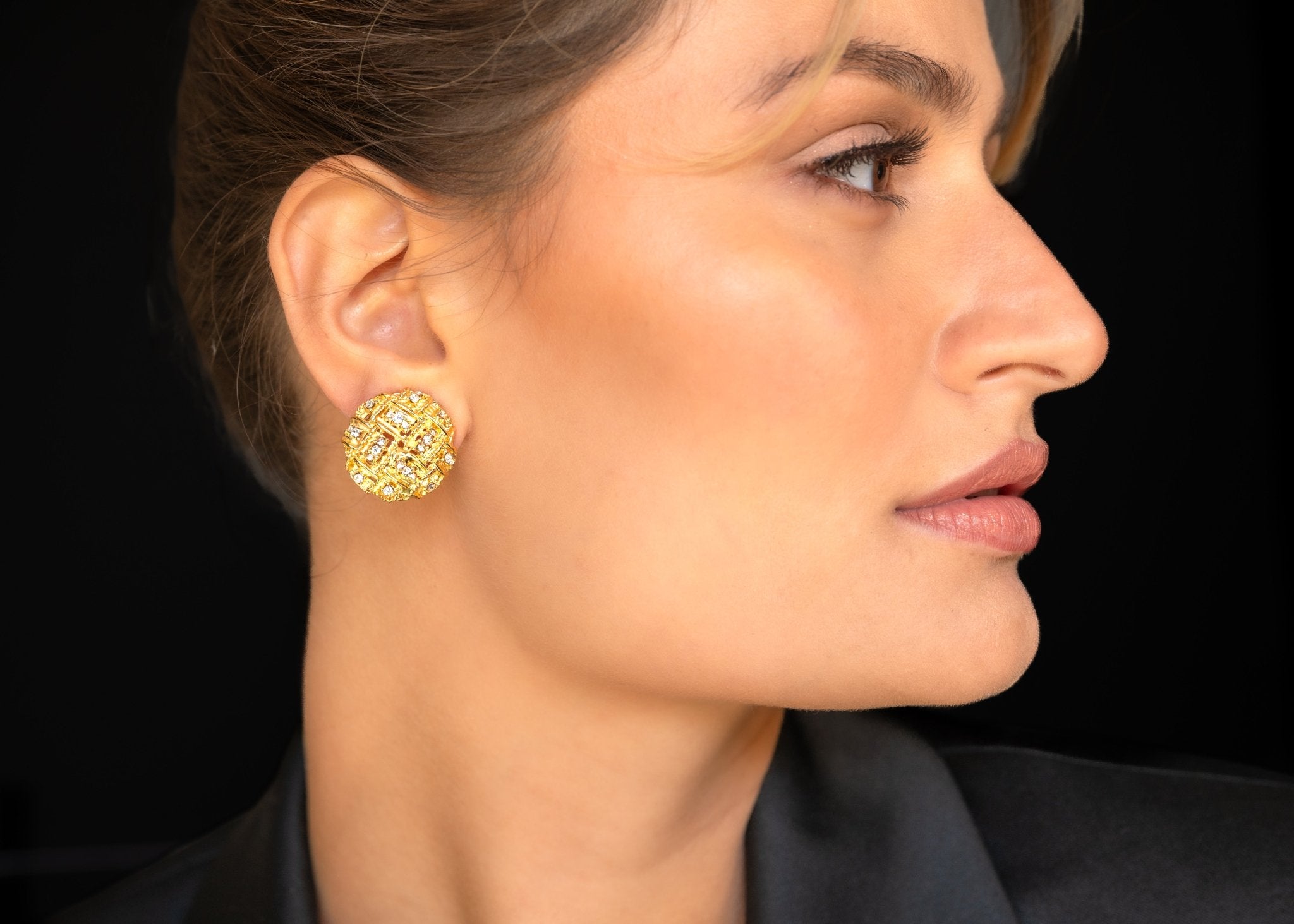 Woven Pave Clip - on Earring - Christina Caruso