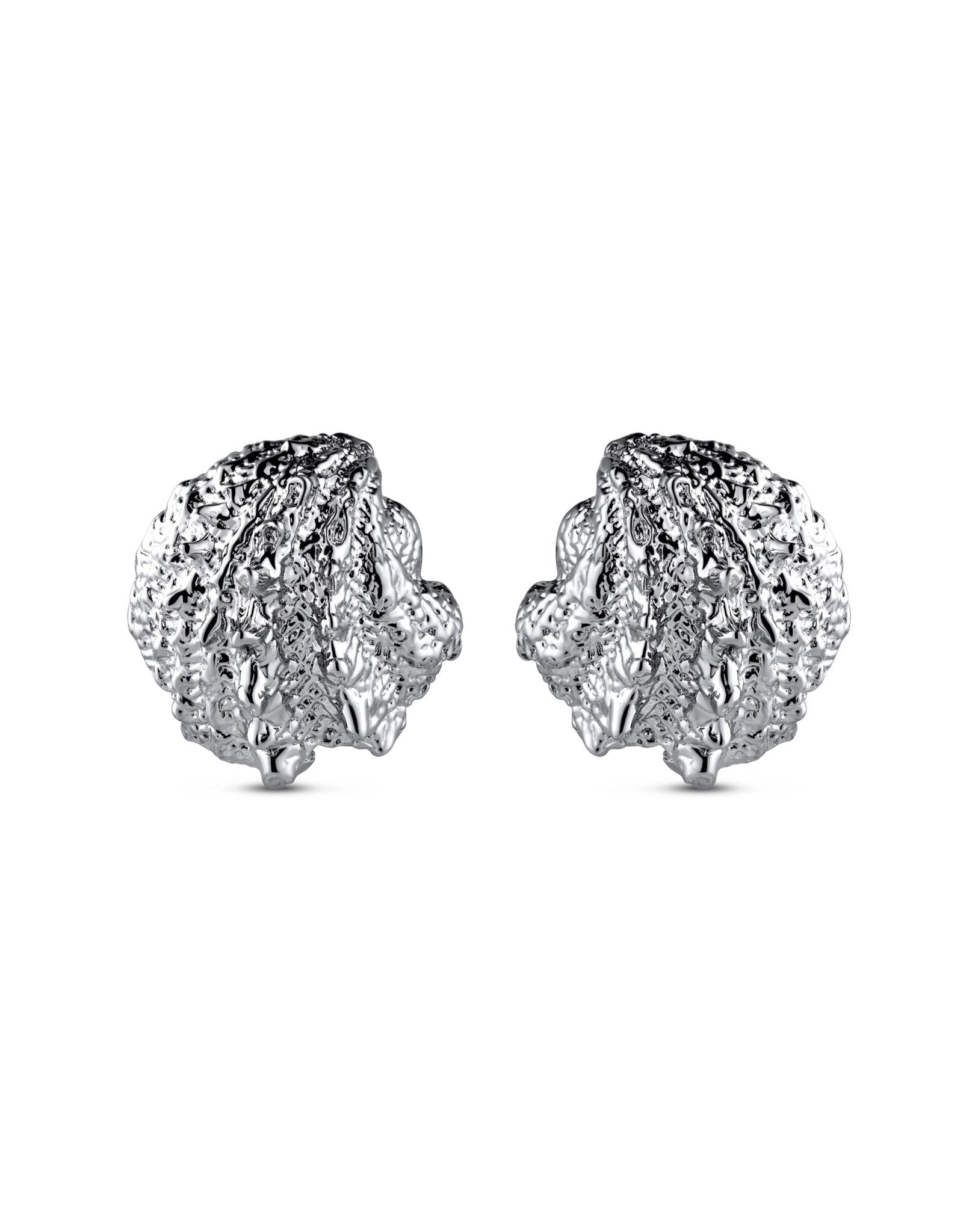 Small Shell Earring Rhodium - silver colorway - Christina Caruso