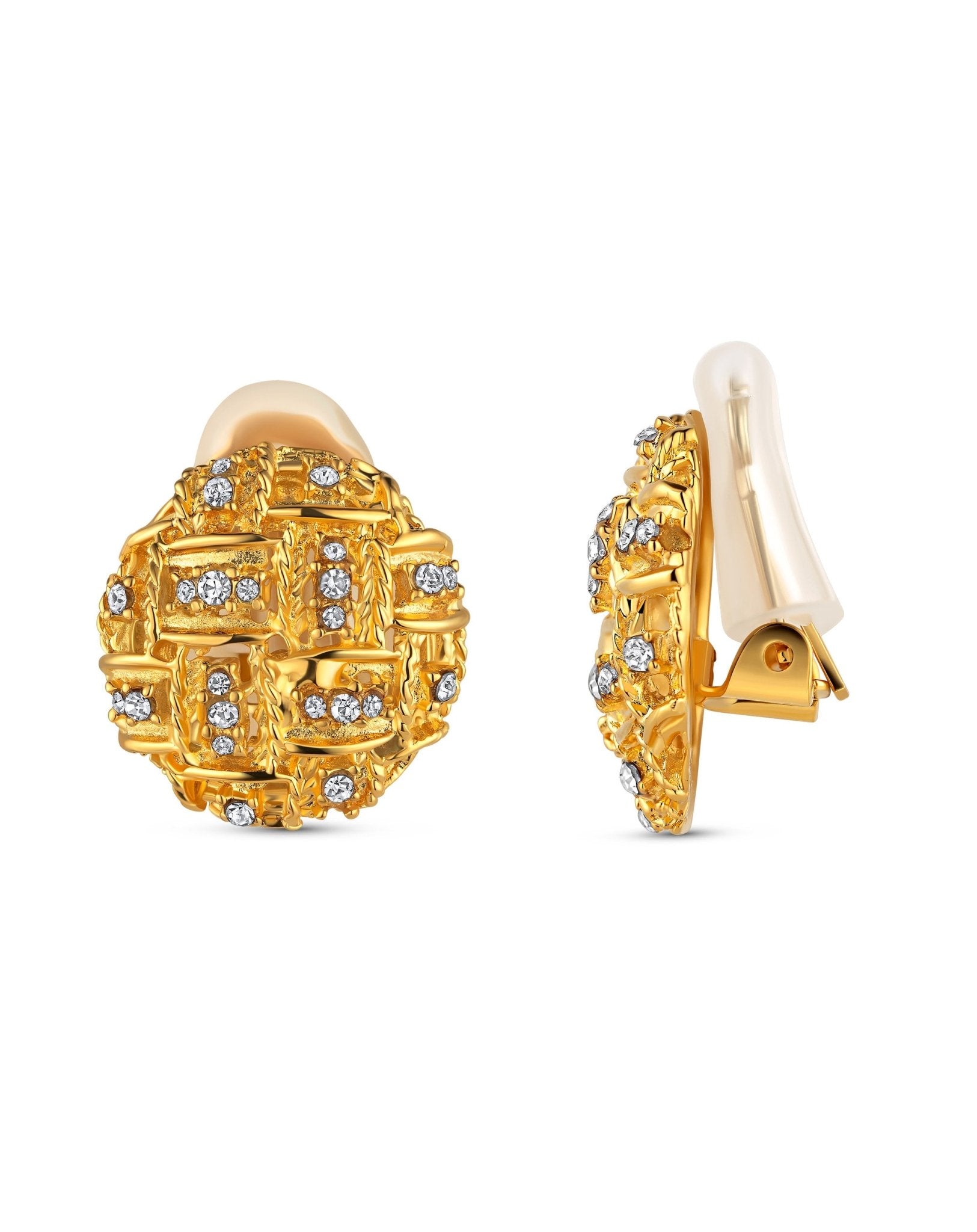 Woven Pave Clip - on Earring - Christina Caruso