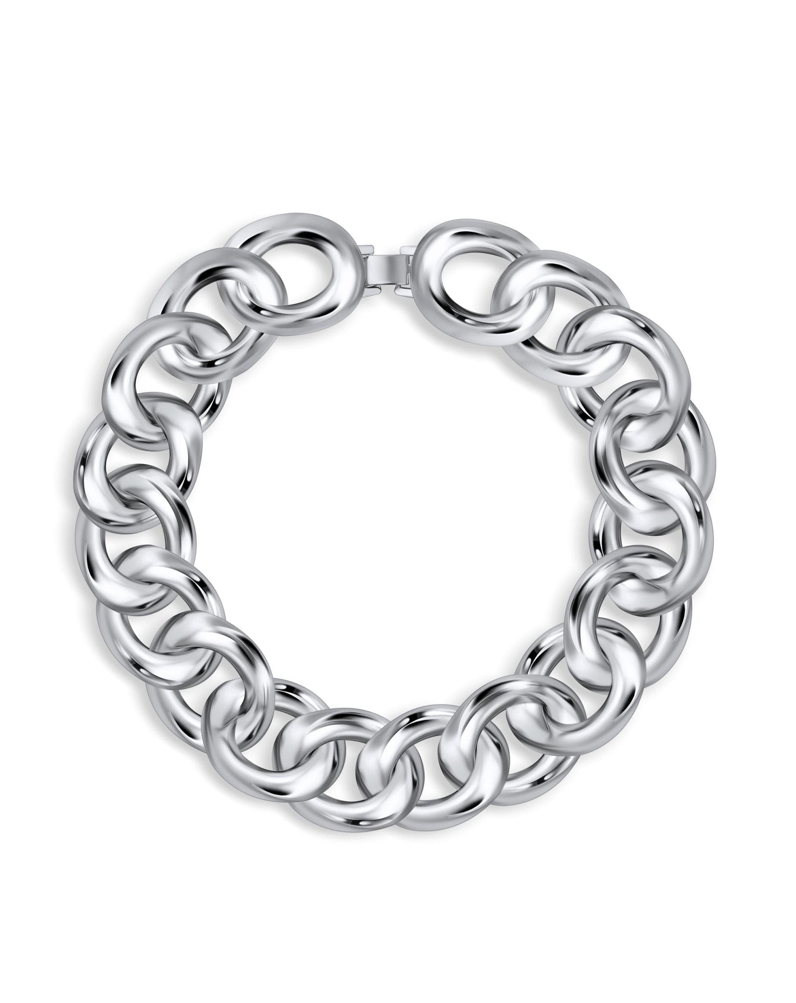 Big Link Necklace Silver Tone - Christina Caruso