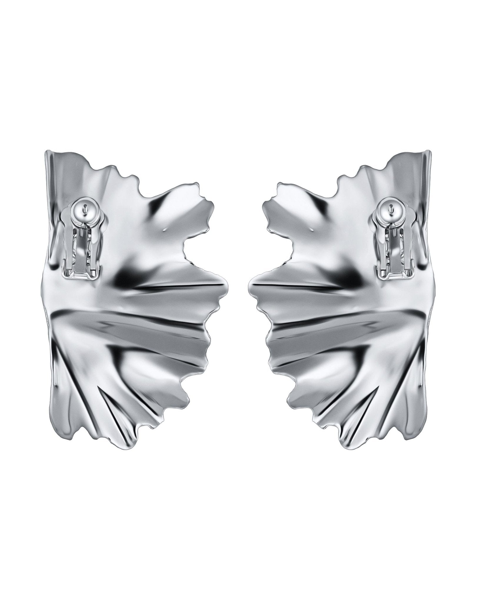 Ginkgo Leaf Earring - Rhodium coloway (silver - tone) - Christina Caruso