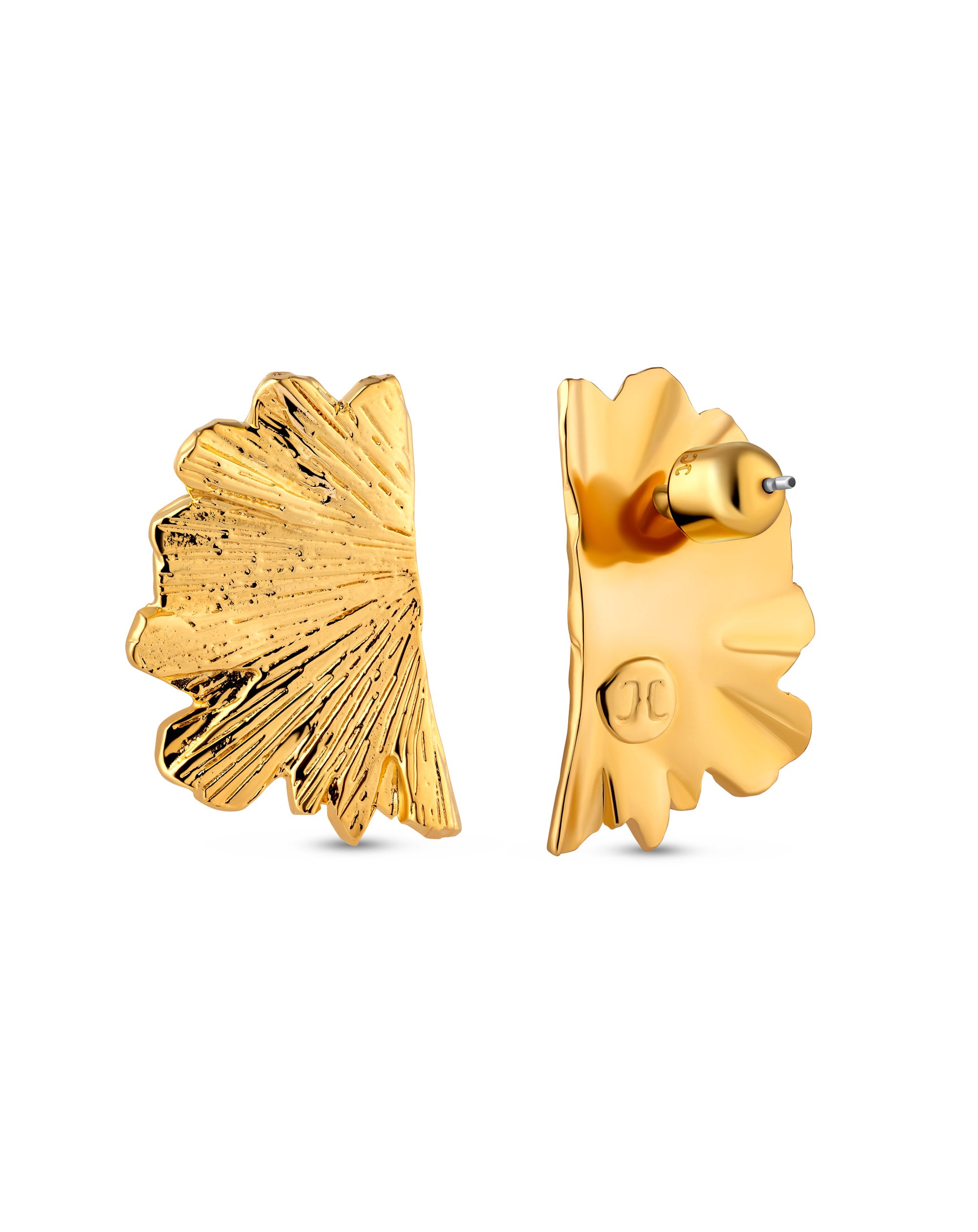 Baby Gingko Earring Back View