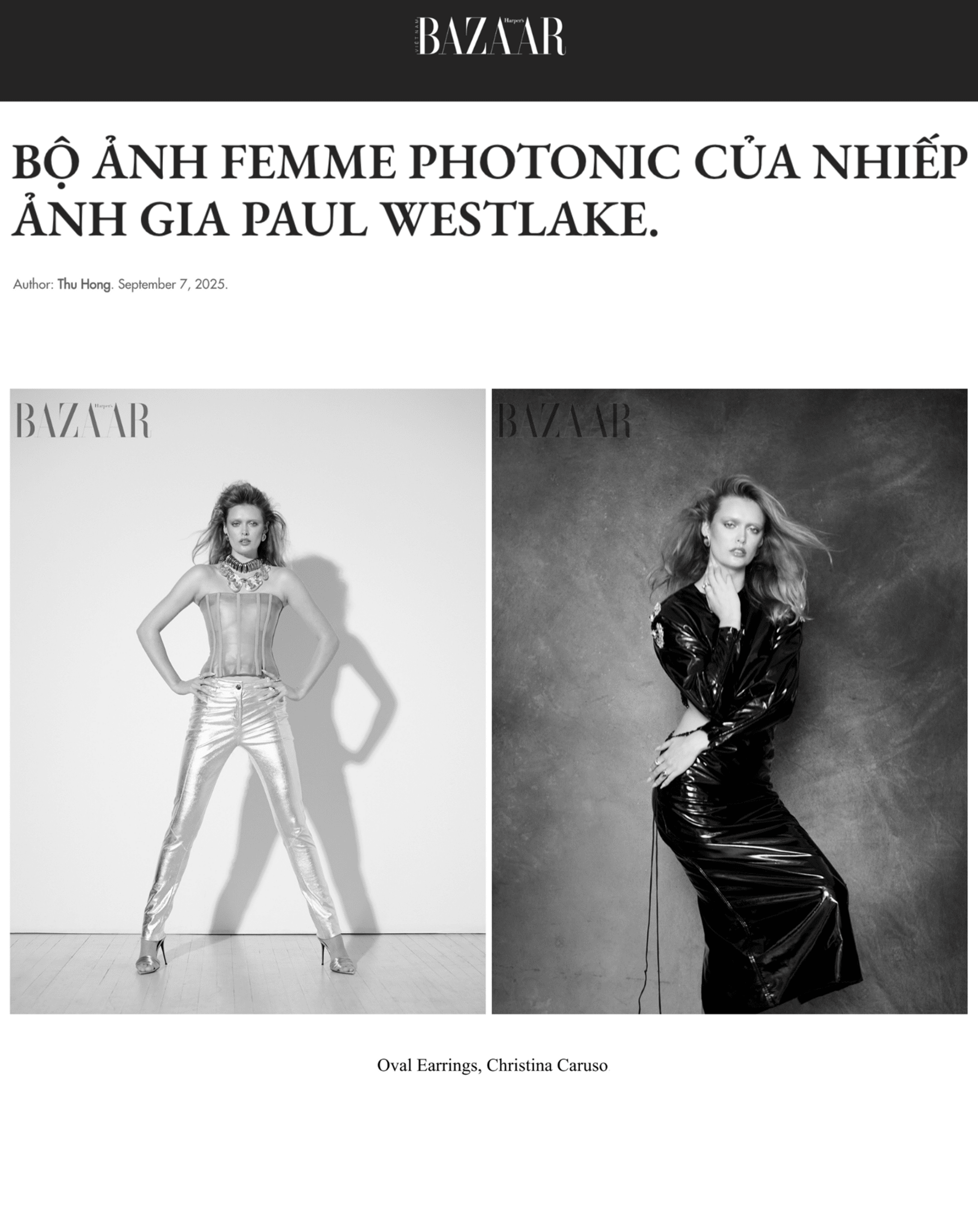 Small Oval Earring (silver - tone) - Christina Caruso