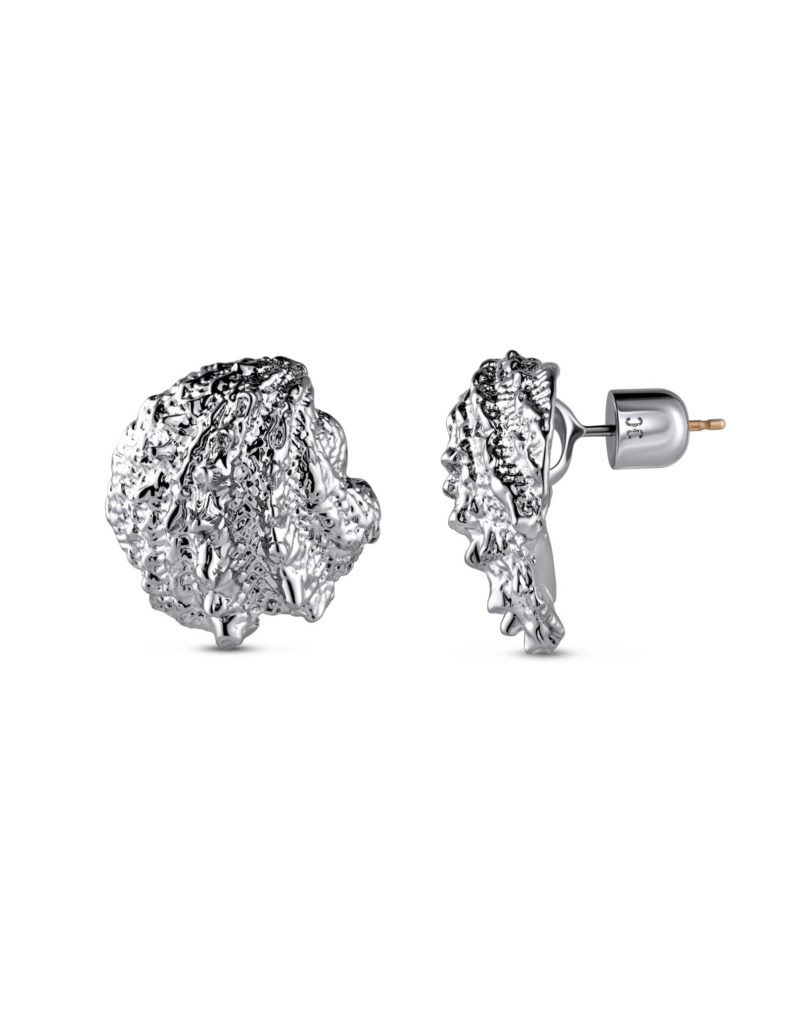 Small Shell Earring Rhodium - silver colorway - Christina Caruso