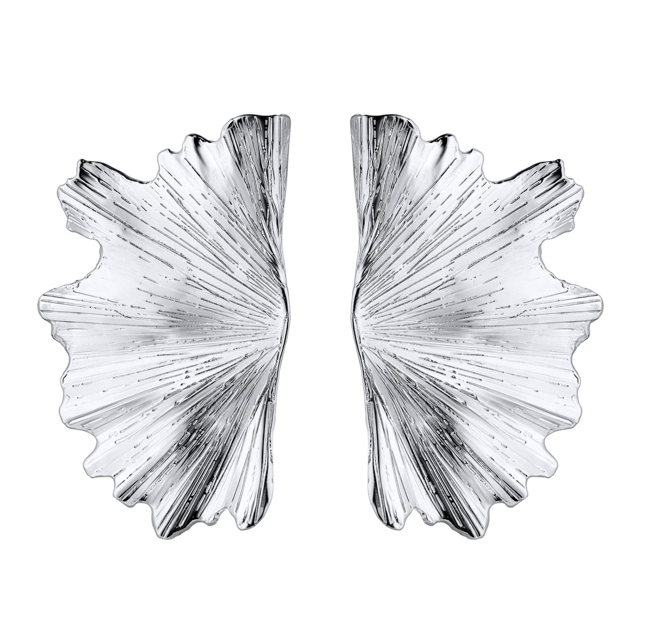 Ginkgo Leaf Earring in silver tone