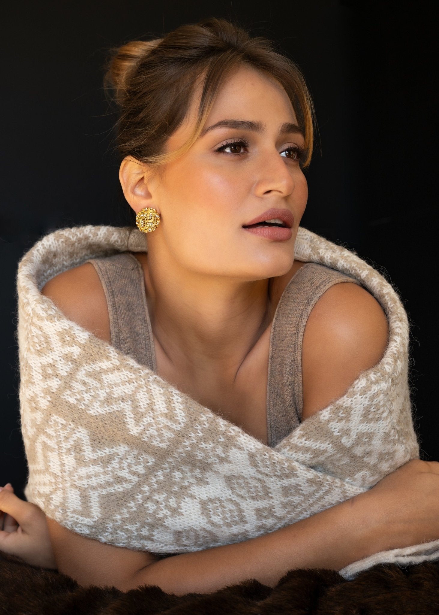 Woven Pave Clip - on Earring - Christina Caruso