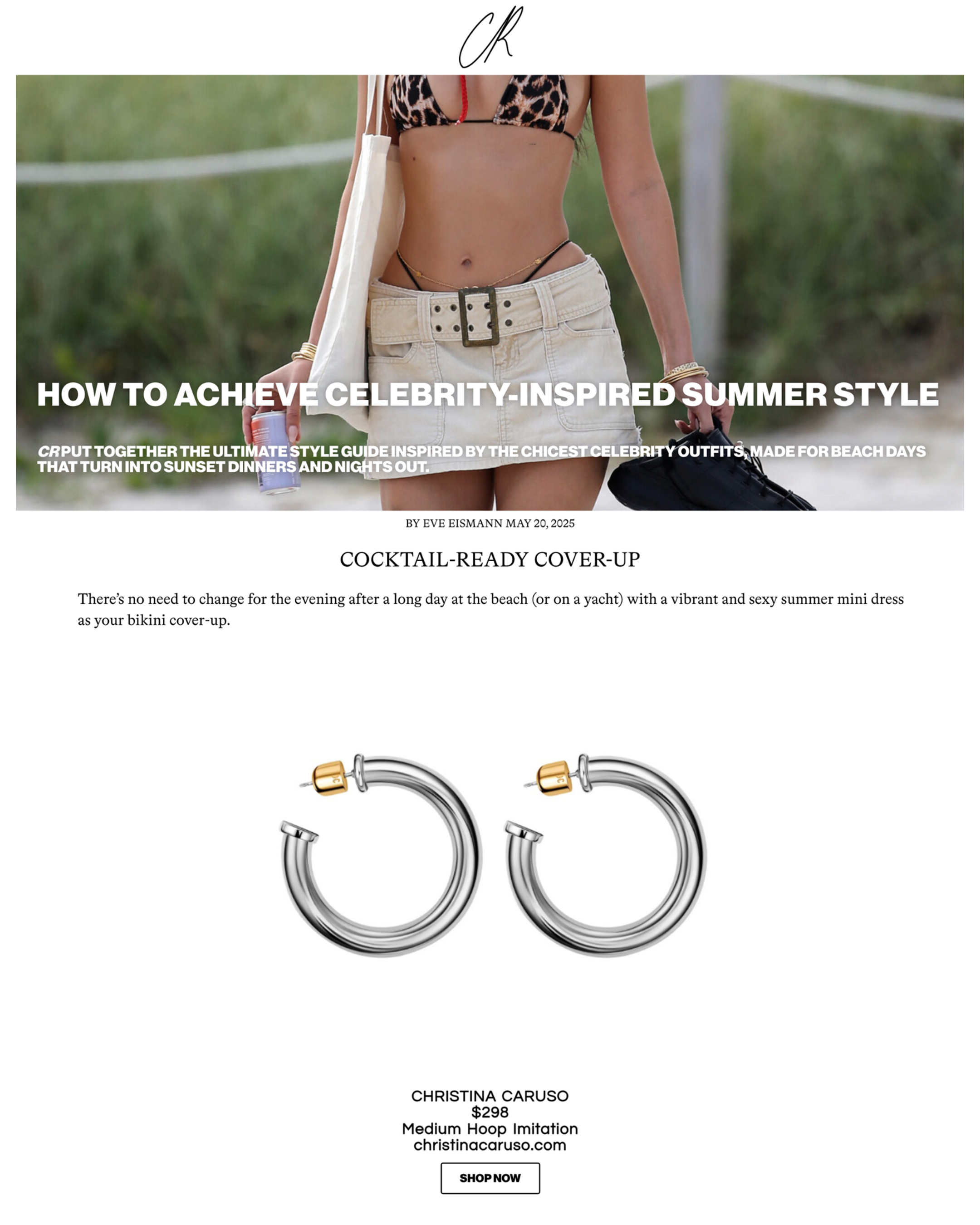 Medium Hoop Imitation Rhodium
