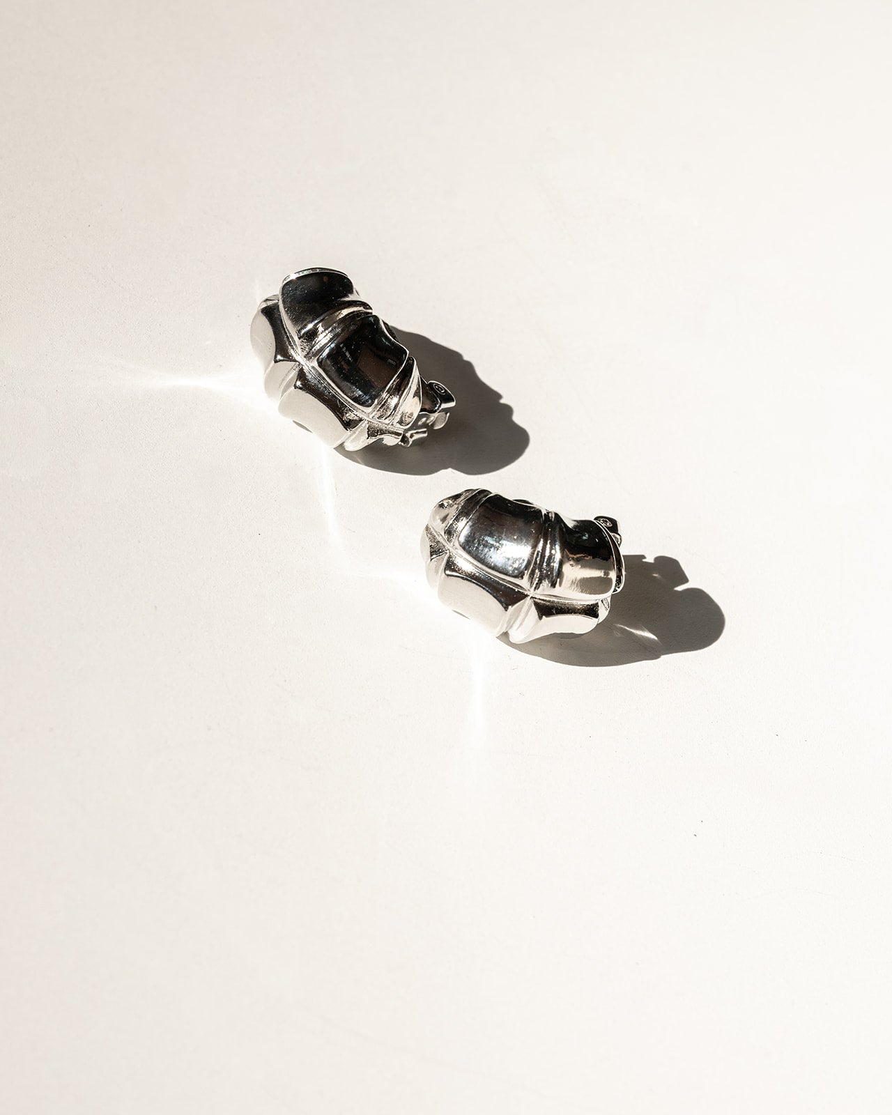 Bamboo Clip - on Earring Silver Tone - Christina Caruso
