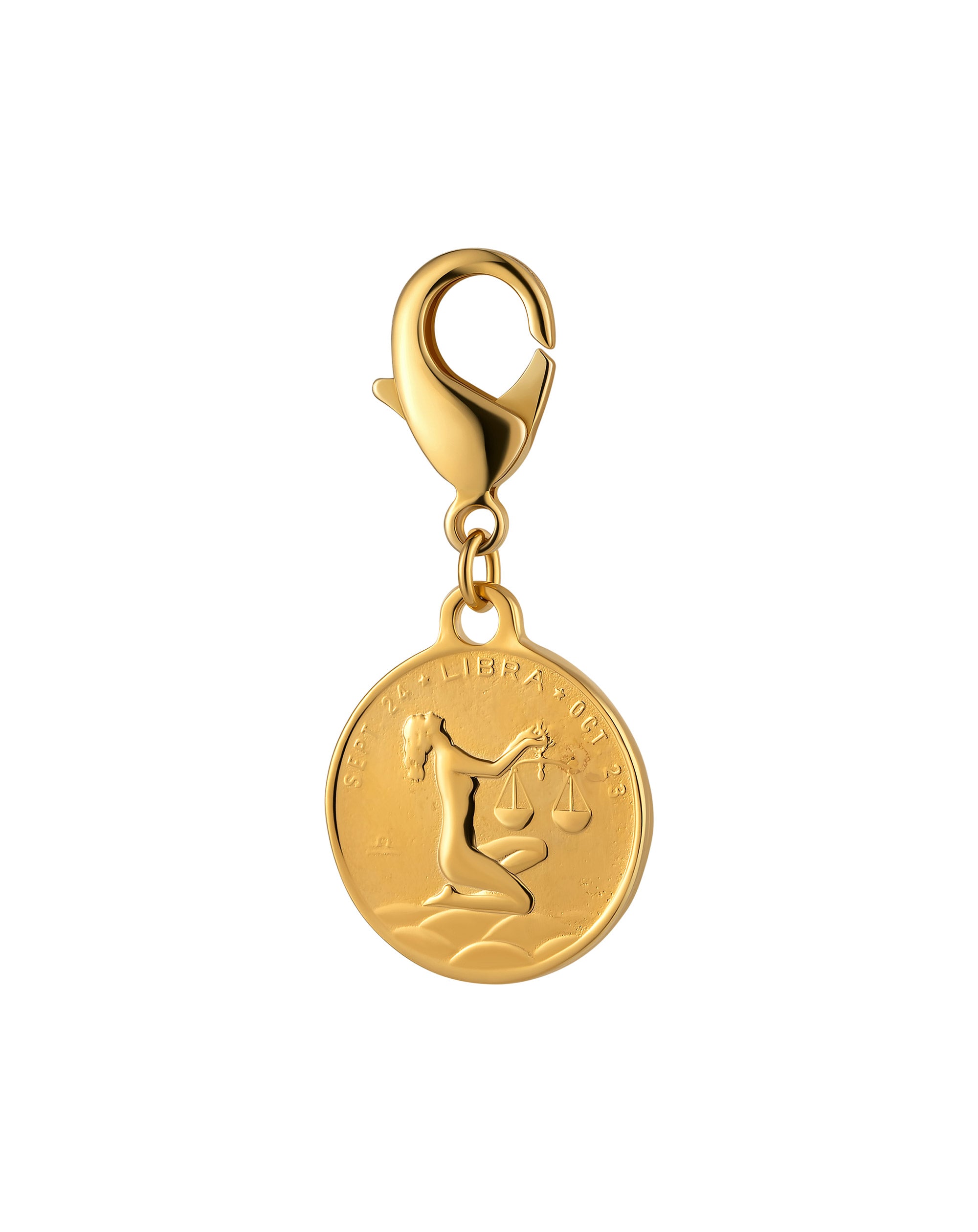 Gold Libra zodiac charm