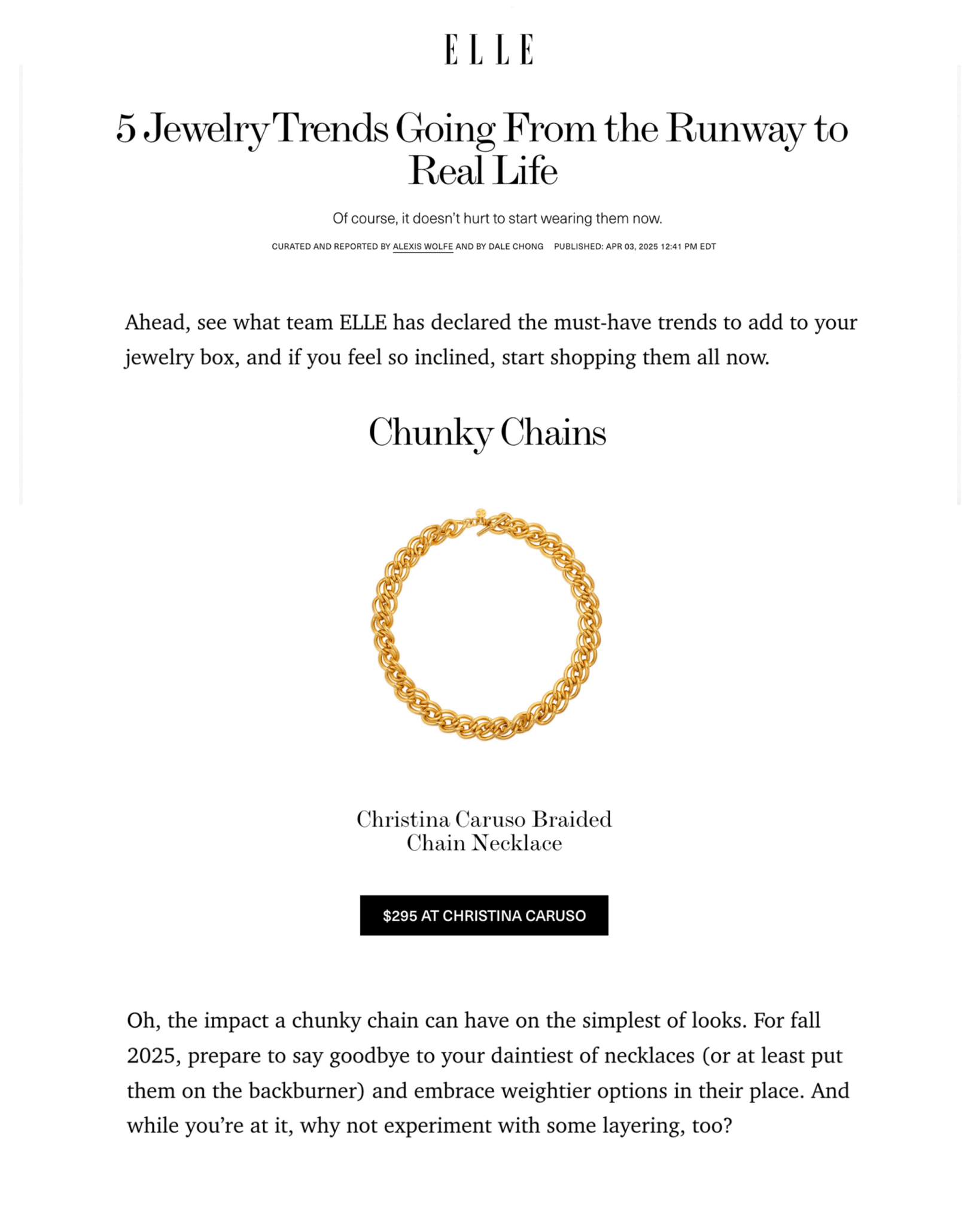 Braided Chain Necklace - Christina Caruso