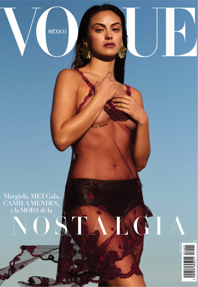 Camila Mendes wearing Ginkgo Leaf Earrings featured in Vogue Mexico