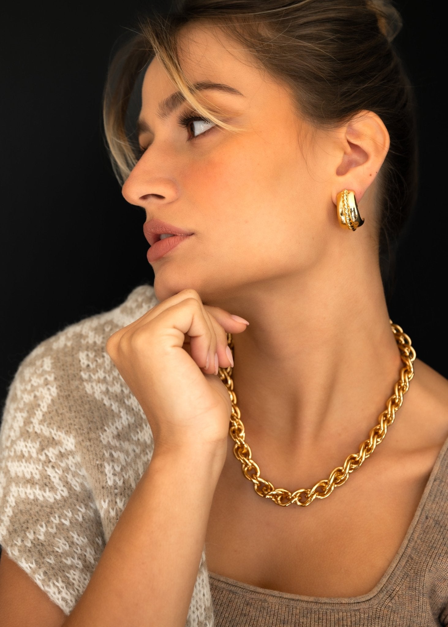 Hoop with Rope Clip - On Earring - Christina Caruso