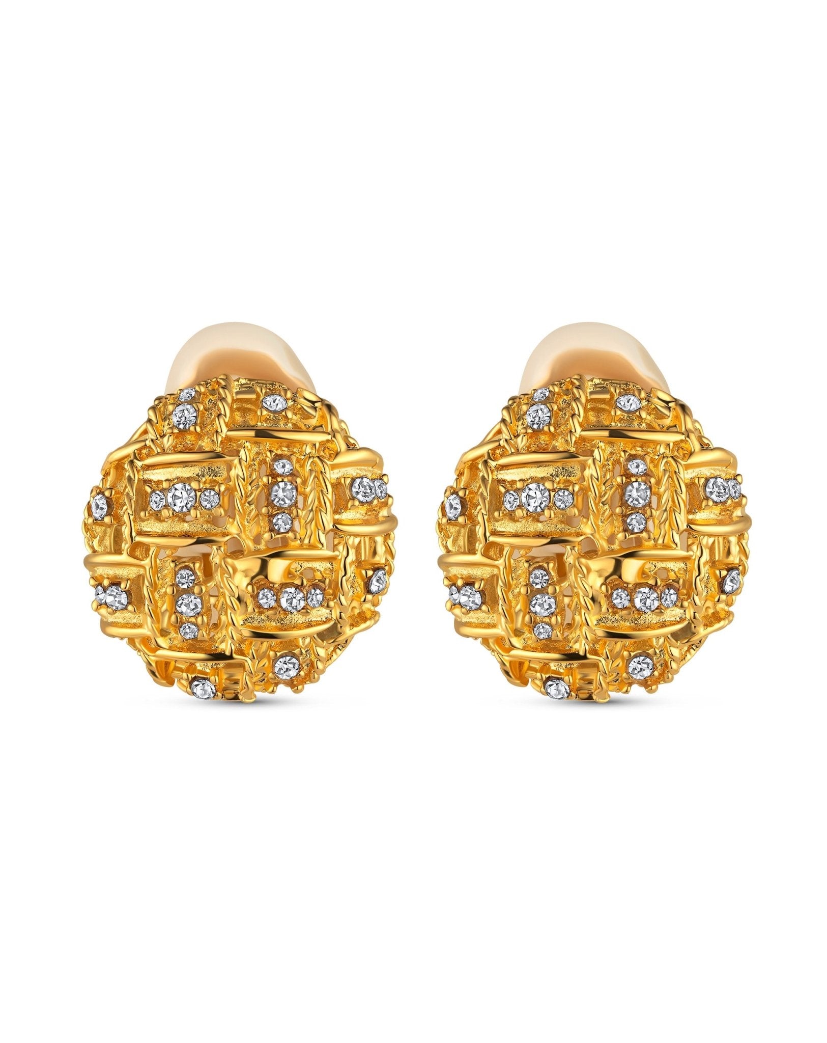 Woven Pave Clip - on Earring - Christina Caruso