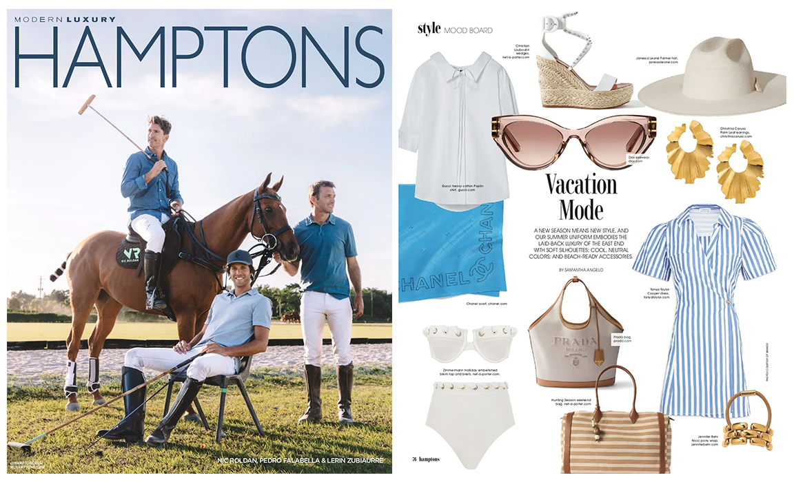 Hamptons Magazine featuring Palm Leaf Earrings