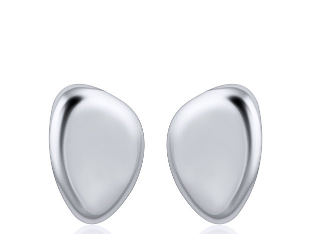 Small Oval Earring (silver - tone) against a white background