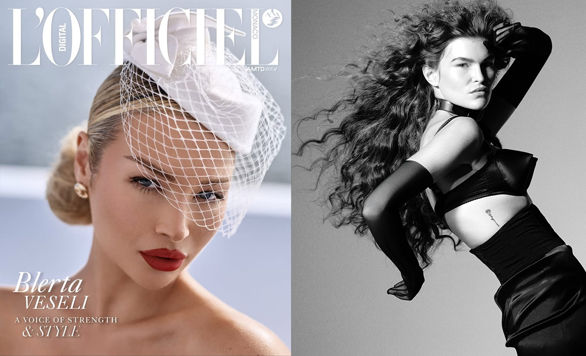 Two magazine covers featuring women, one with a veil and the other in black and white.