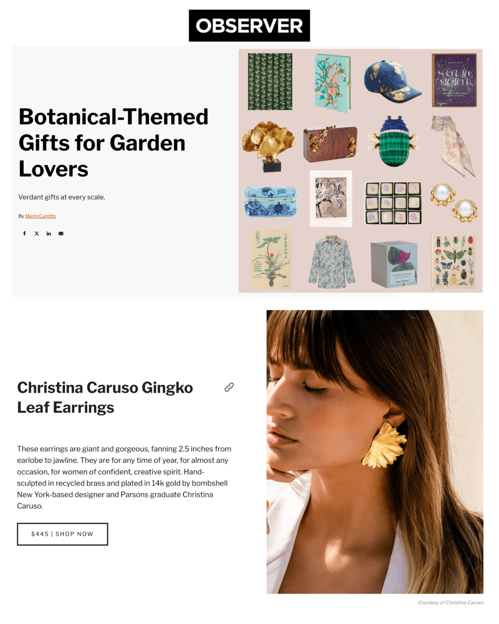 Ginkgo Leaf Earring - Christina Caruso