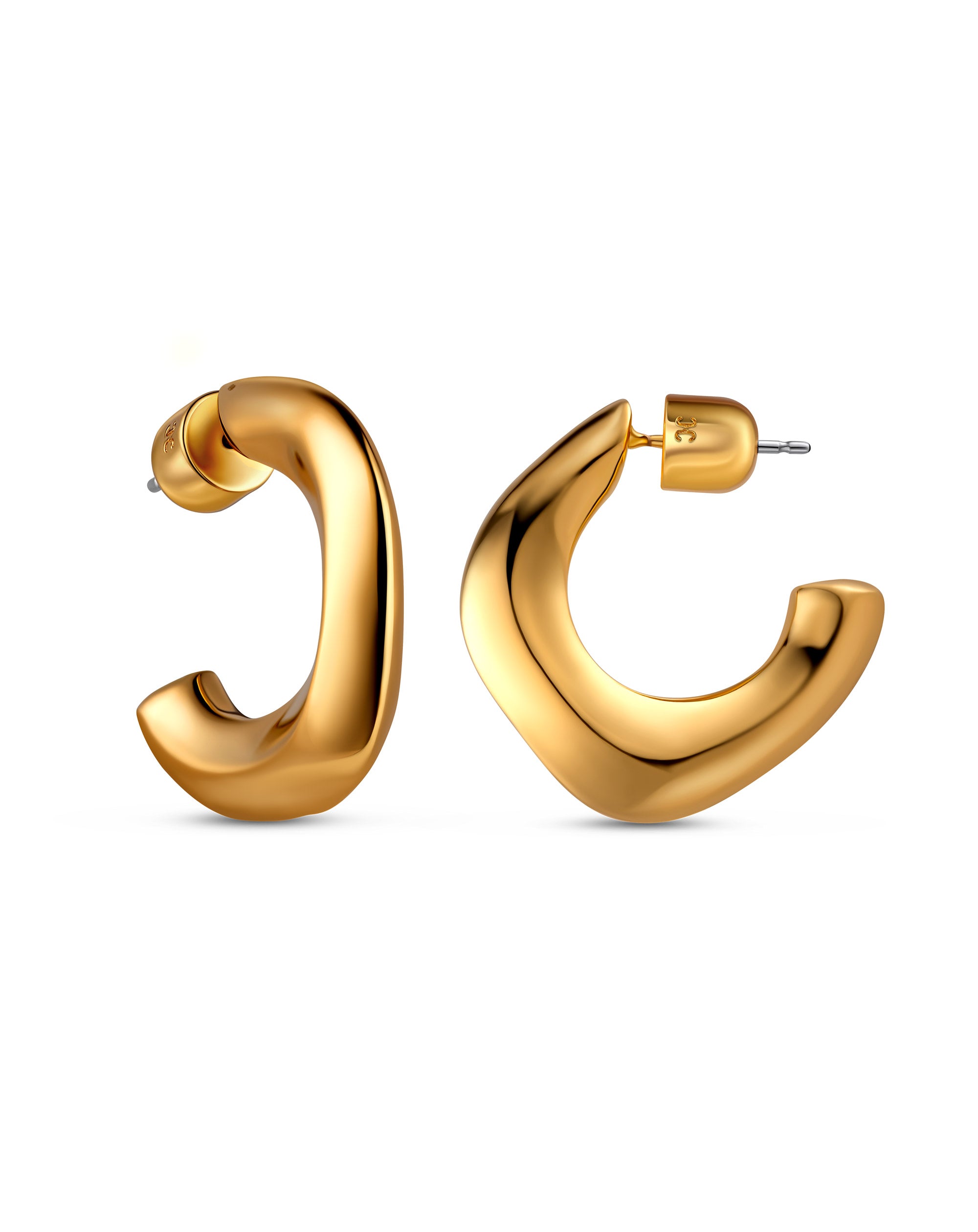  Organic Hoop Earring Side View