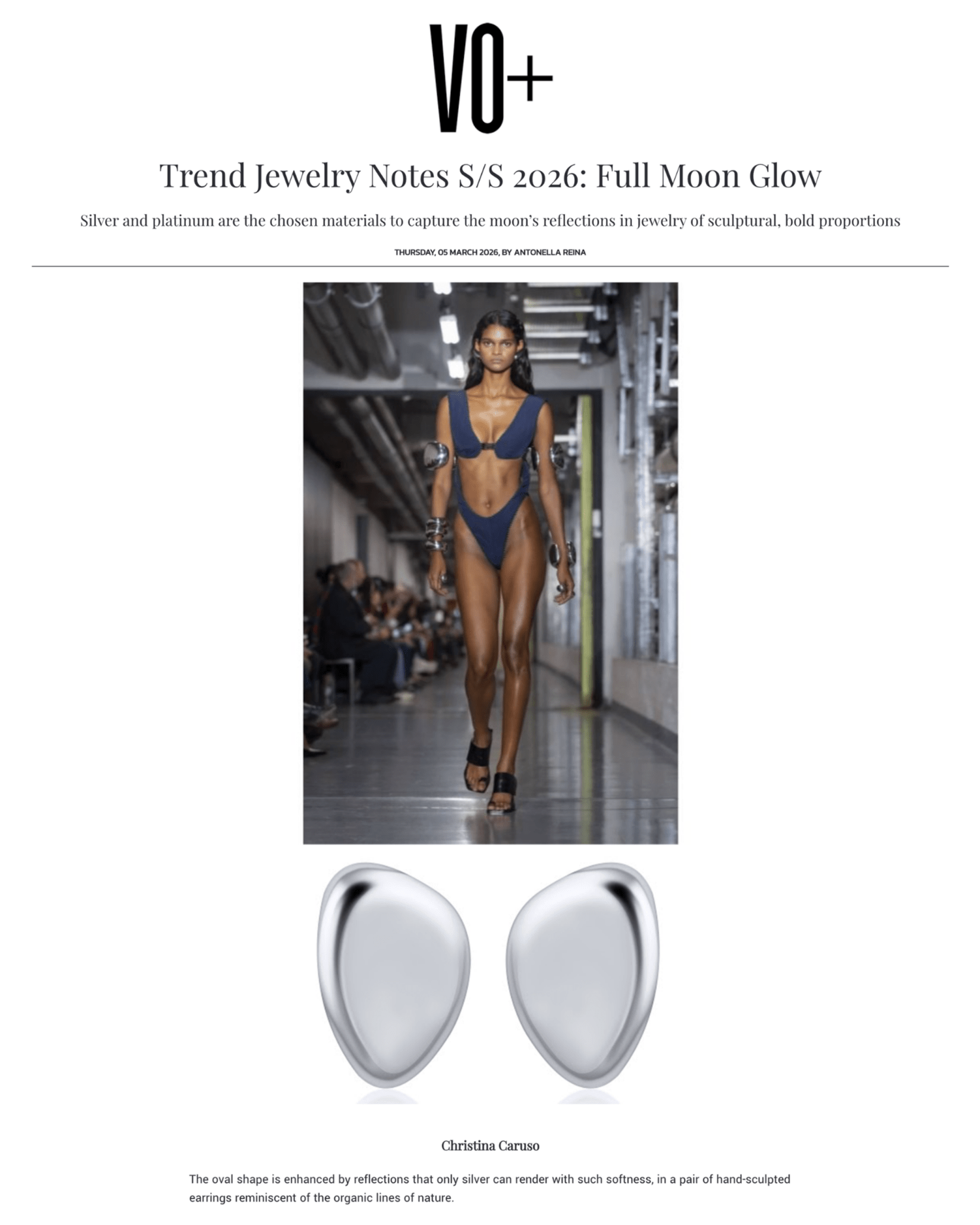 Oval Earring Rhodium - Christina Caruso