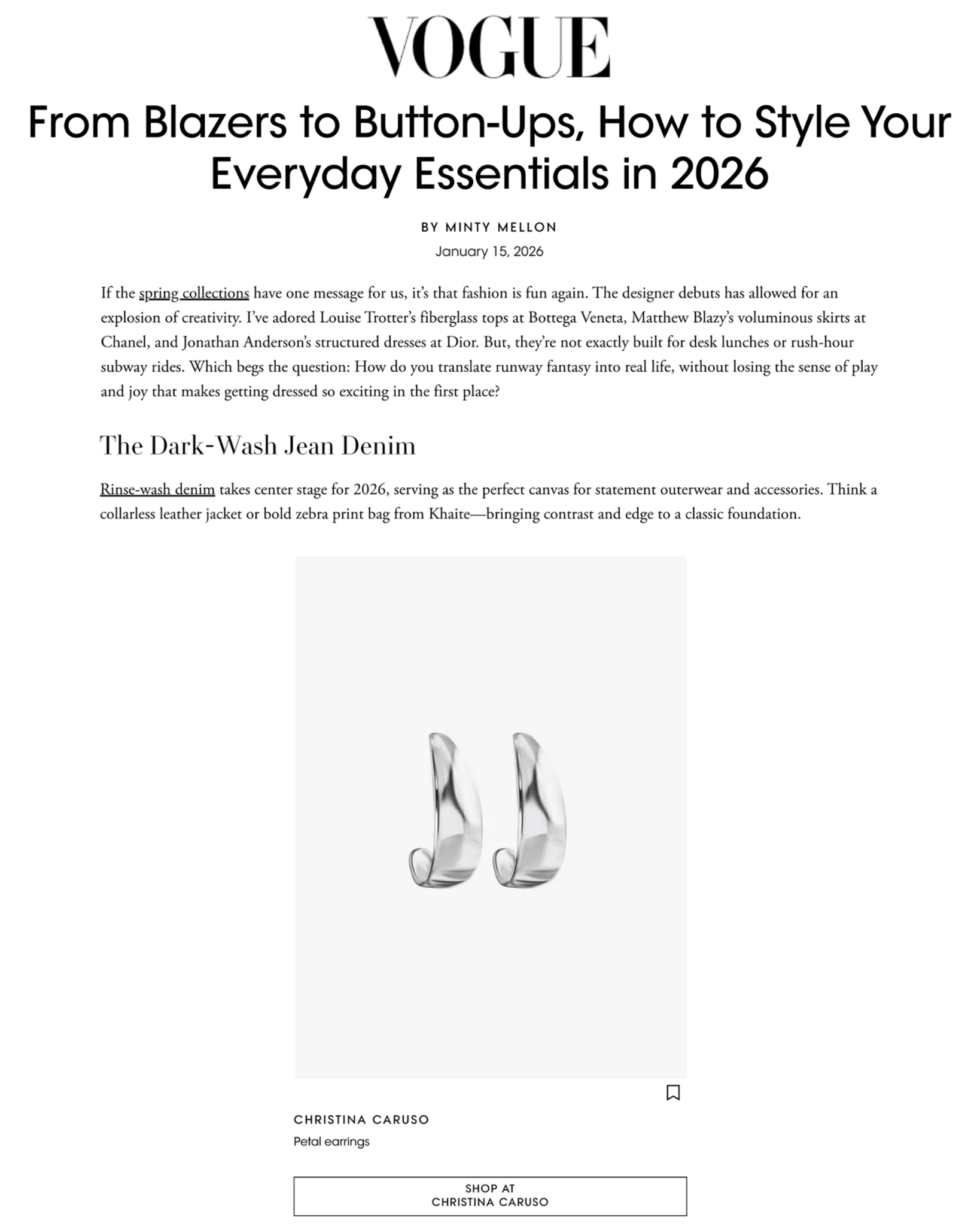 Petal Earring Rhodium (silver - tone) - Christina Caruso