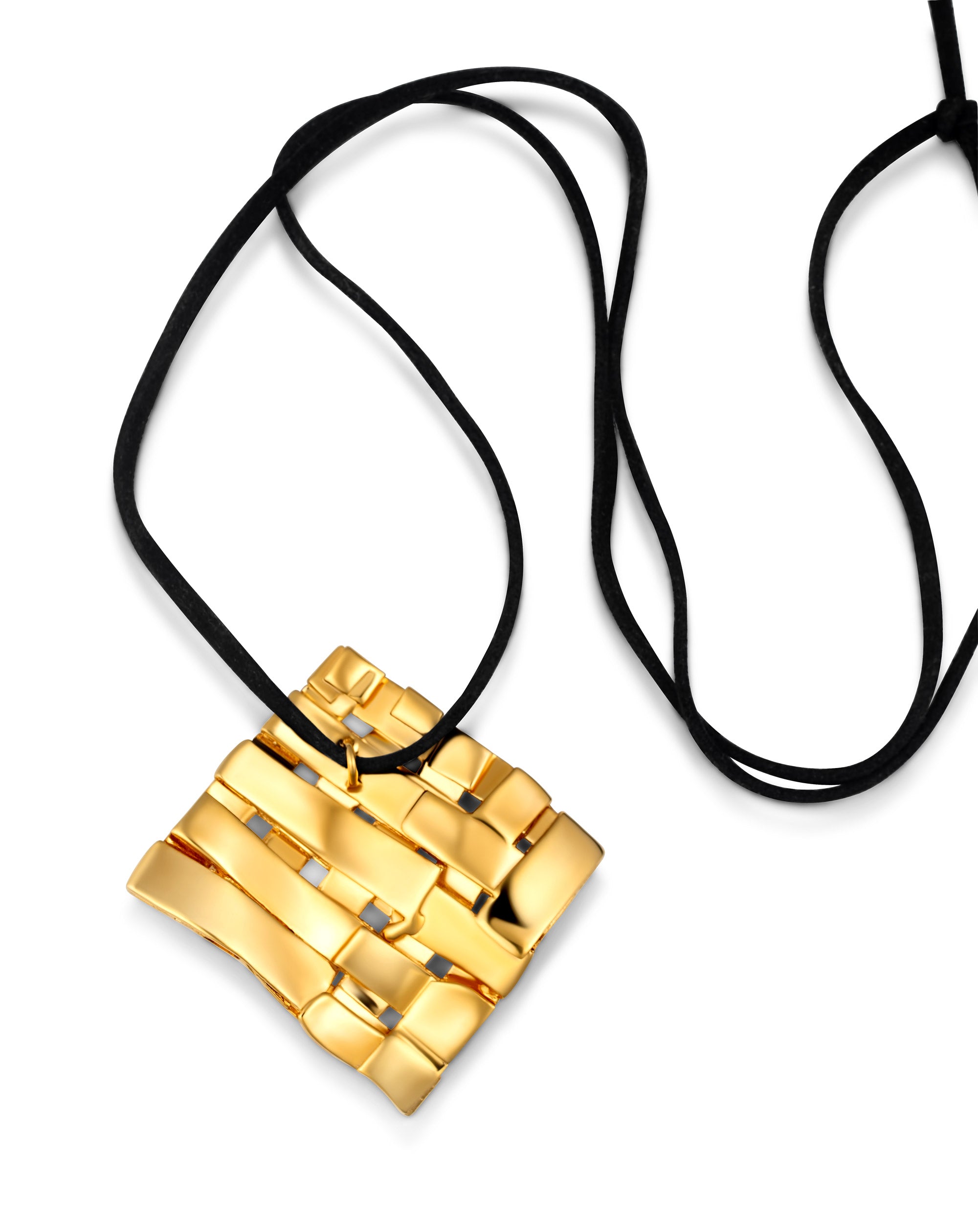 Woven Square Pendant Back View