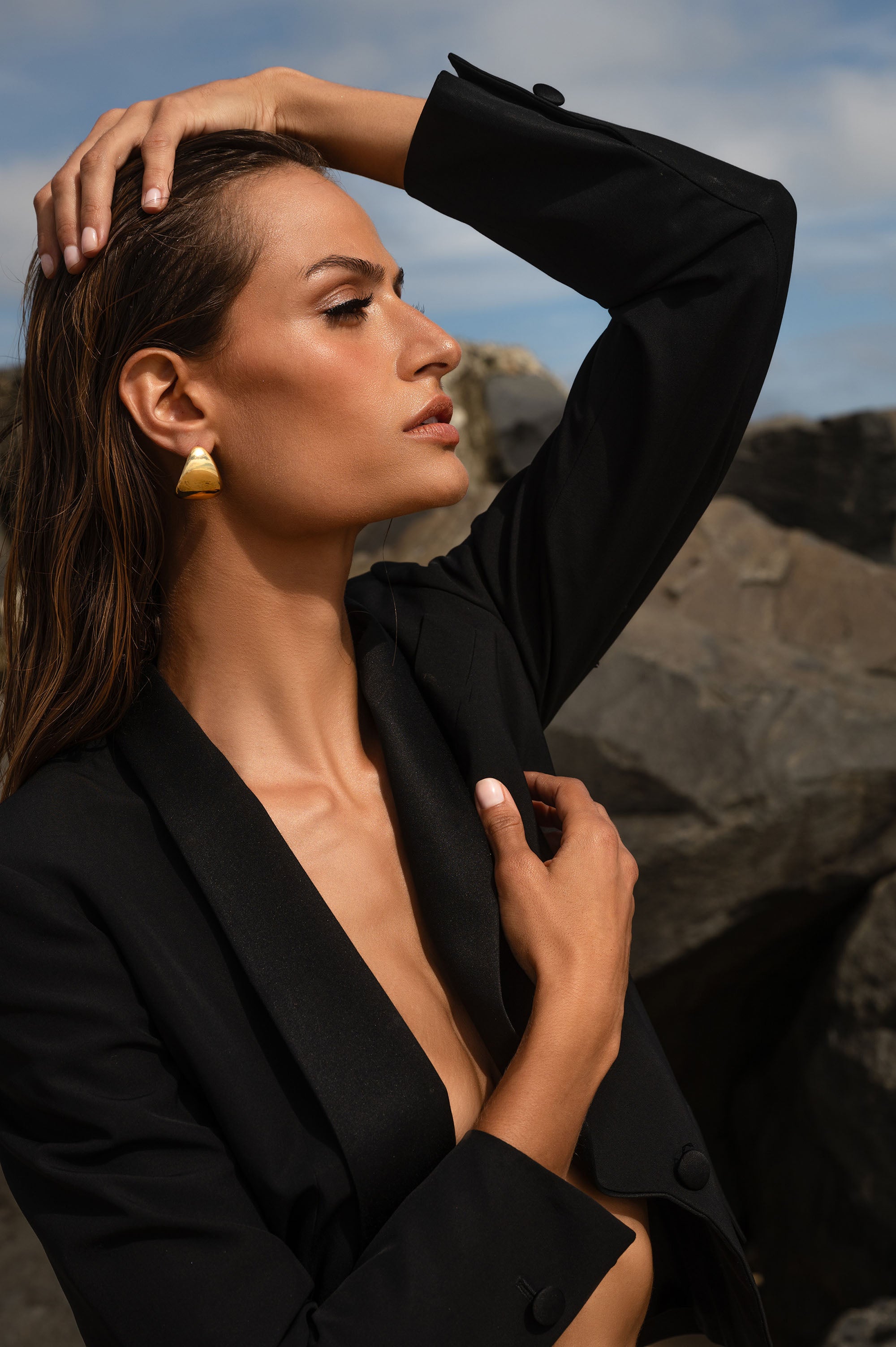 Christina Caruso earring on model