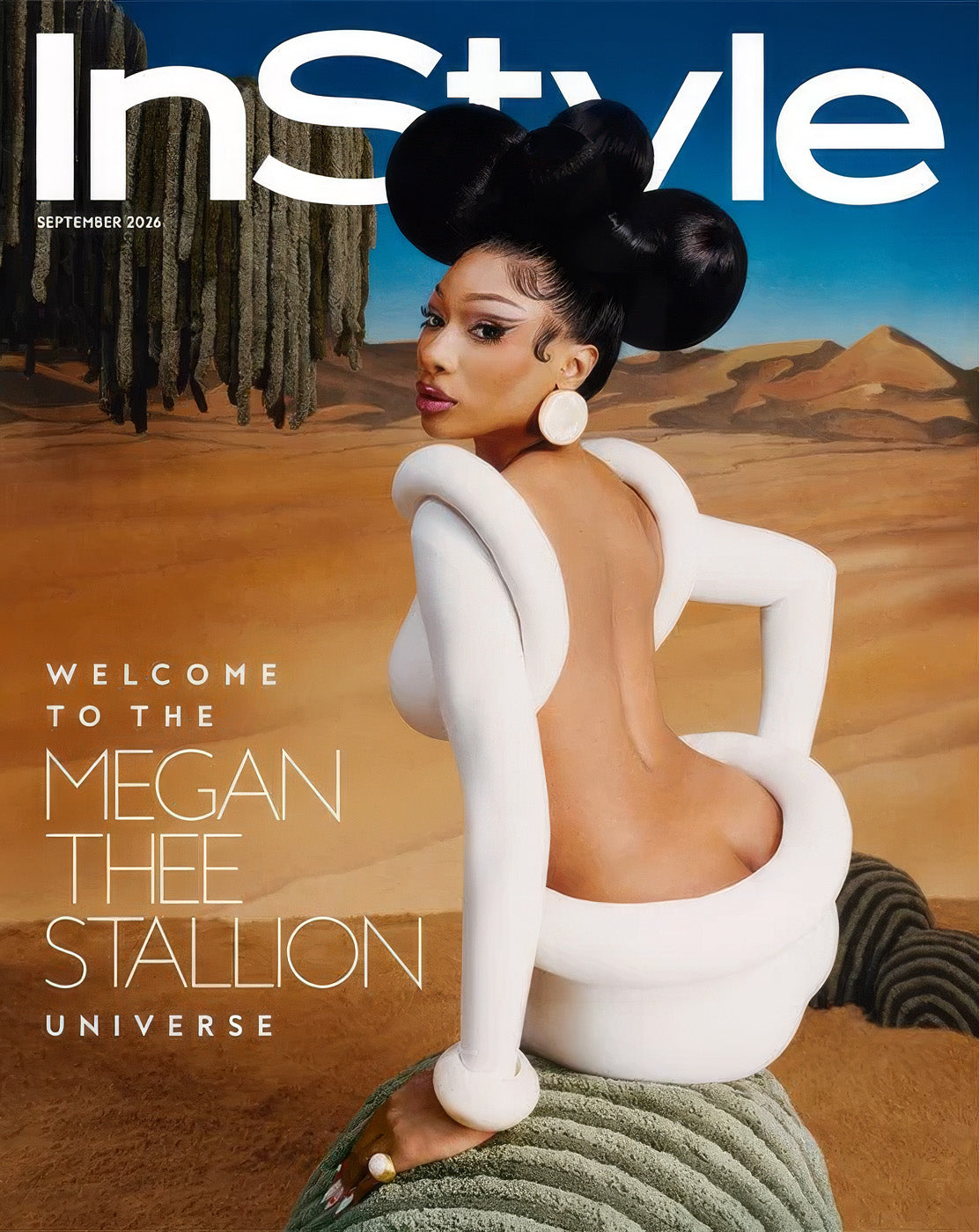 Megan Thee Stallion in Christina Caruso Bezel Set Shell Earrings